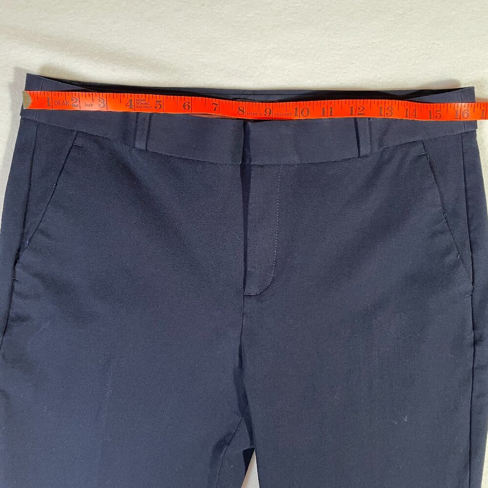 Banana Republic Logan Trousers Navy Blue Cotton Blend Stretch Size 10 L - Picture 8 of 16